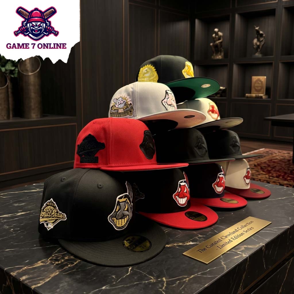 Classic Cleveland Indians fitted hat inspired by vintage MLB style