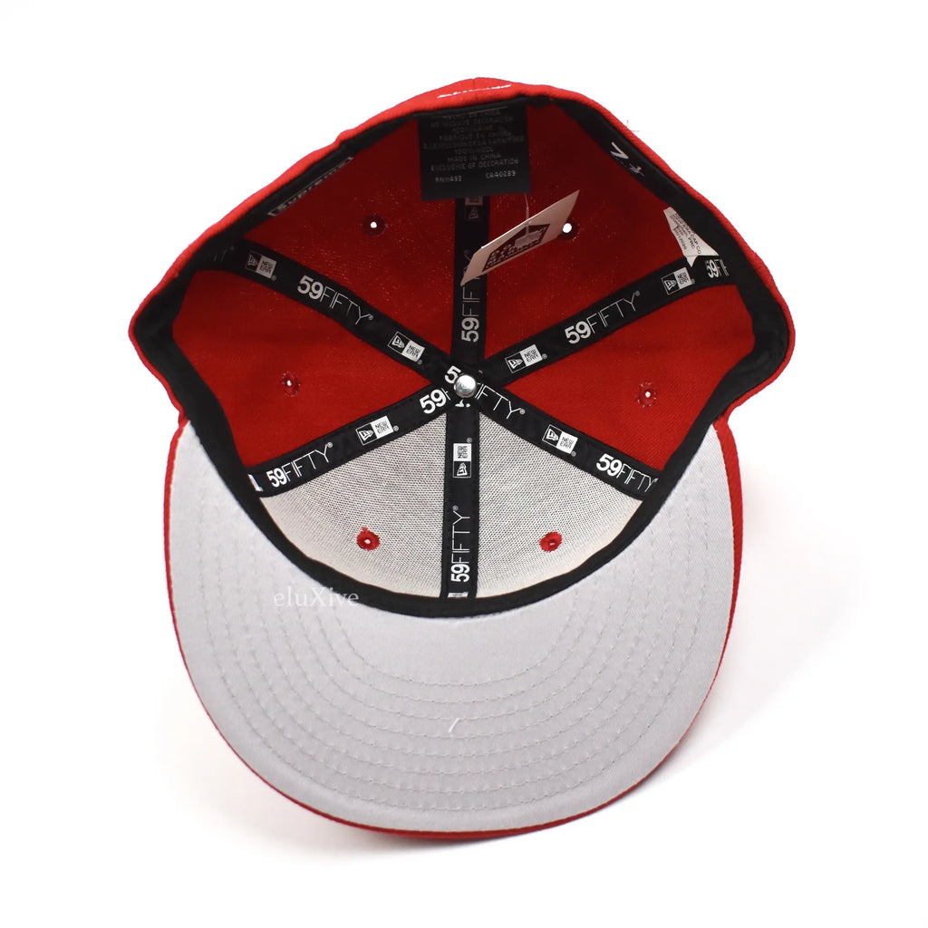 Red Supreme S Logo Frosty Snow Winter New Era Hat Cap (20FW) - view 13