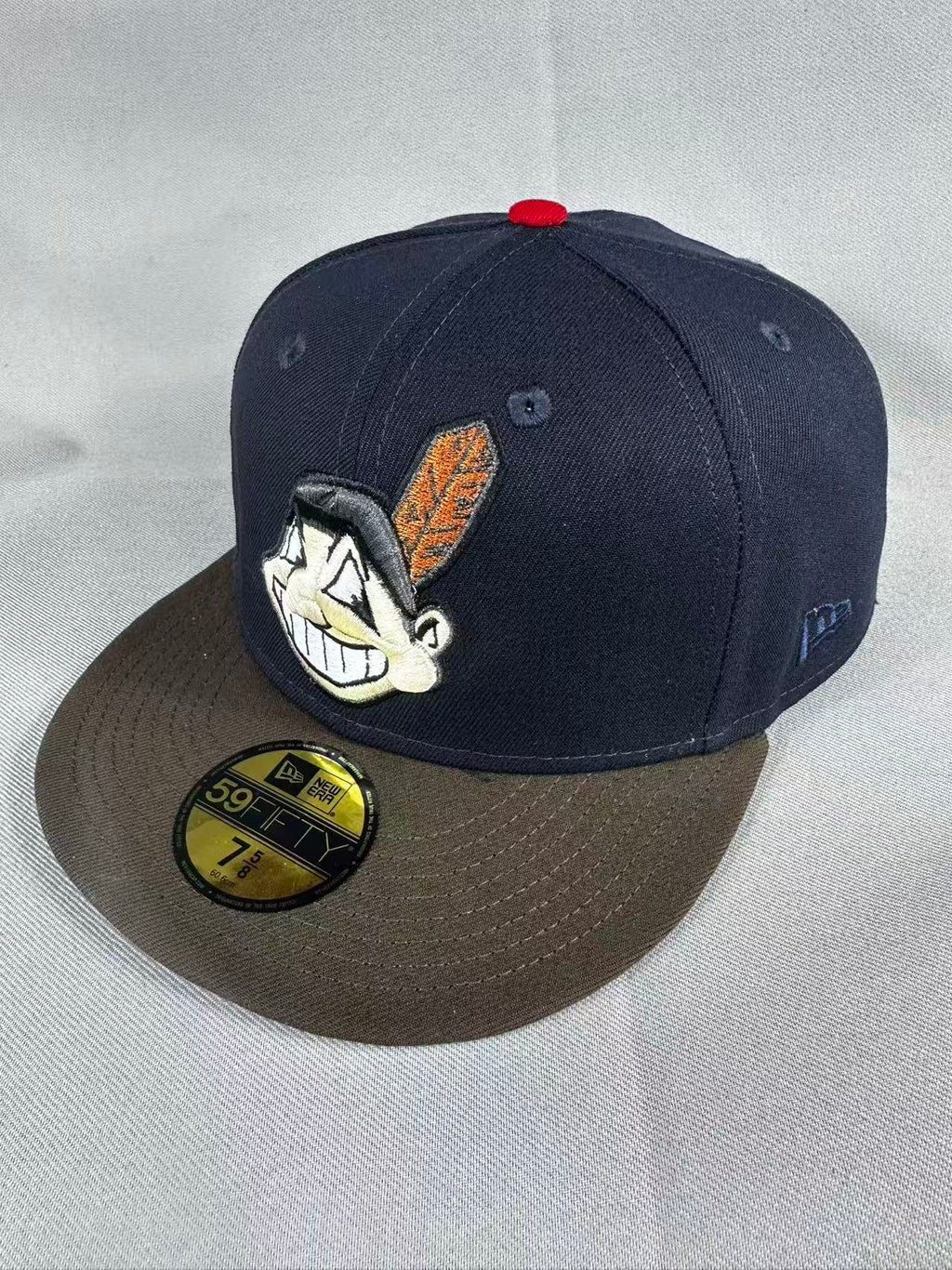 Navy Pinky Chief Wahoo 100 Seasons fitted hat, view 2