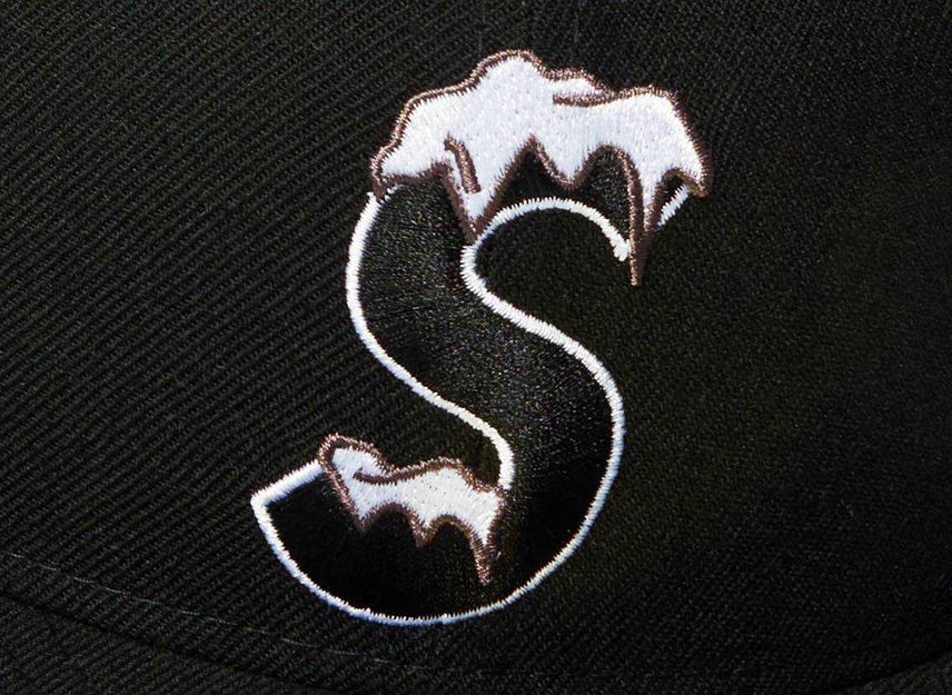Black Supreme S Logo Frosty Snow Winter New Era Hat Cap (20FW) - view 7