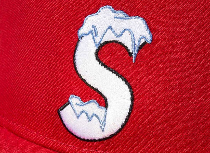 Red Supreme S Logo Frosty Snow Winter New Era Hat Cap (20FW) - view 9
