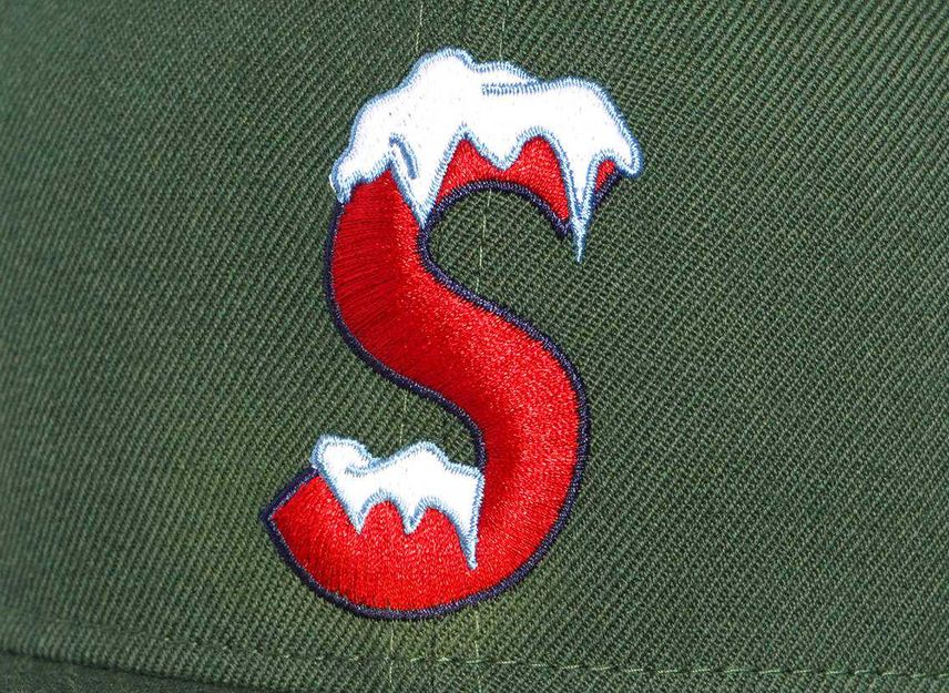 Green Supreme S Logo Frosty Snow Winter New Era Hat Cap (20FW)