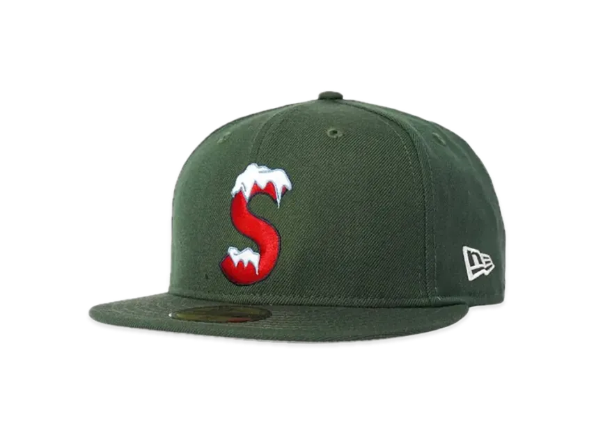 Green Supreme S Logo Frosty Snow Winter New Era Hat Cap (20FW)