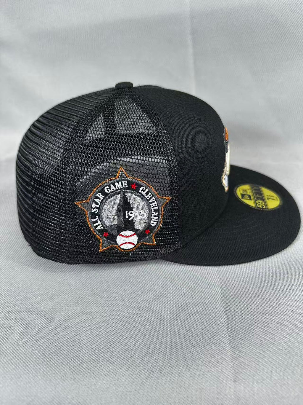 Black Trucker Cleveland Indians 1935 All-Star Game fitted hat, view 2