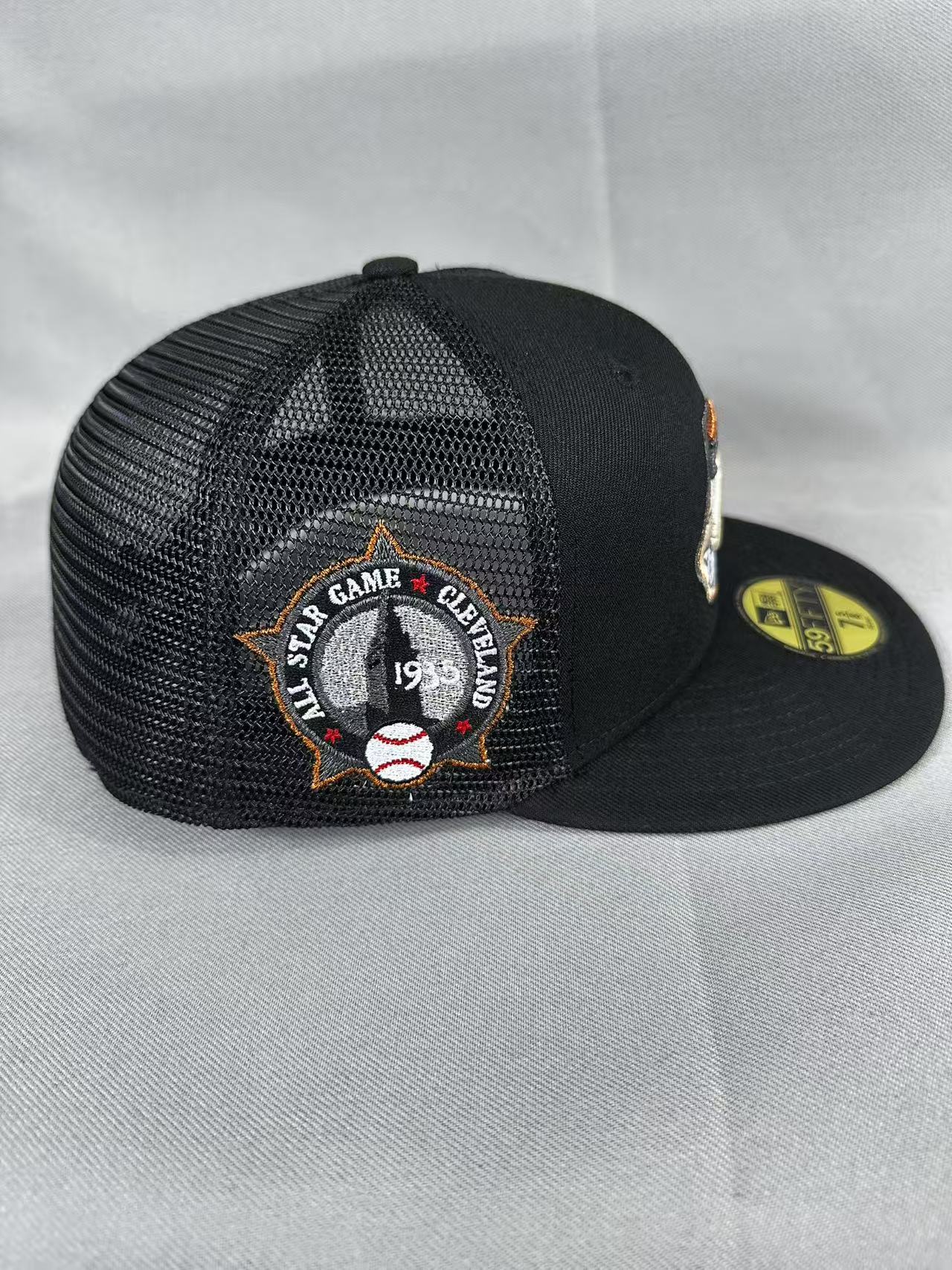 Black Trucker Cleveland Indians 1935 All-Star Game fitted hat, view 2
