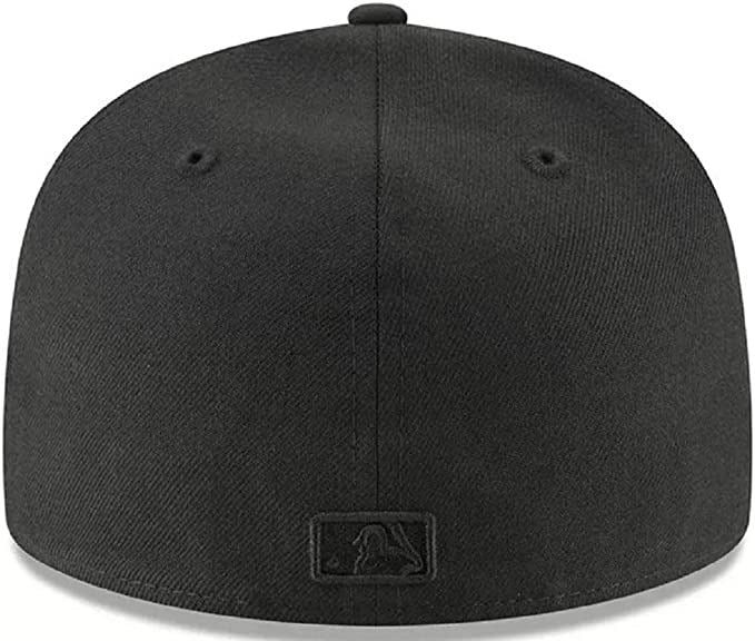 Black on Black Red Leaf Men's Toronto Blue Jays Blackout 59Fifty New Era Fitted Hat