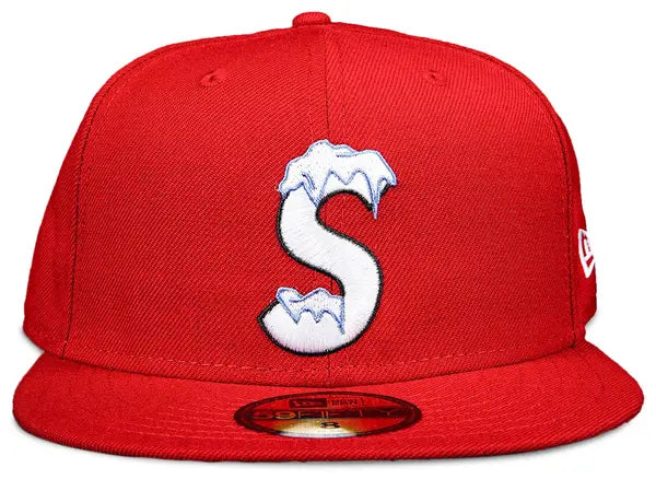 Red Supreme S Logo Frosty Snow Winter New Era Hat Cap (20FW) - view 7