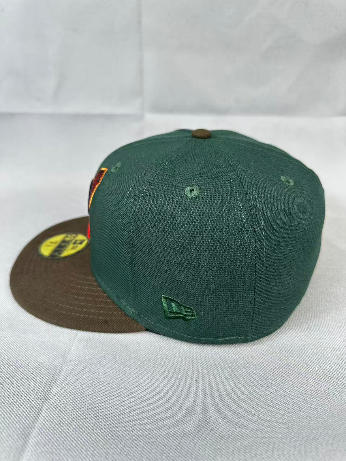 Green Brown Chief Wahoo 1995 Champions fitted hat, view 4
