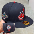 Navy Pinky Chief Wahoo Cleveland Indians 1995 World Series New Era Fitted Hat Cap
