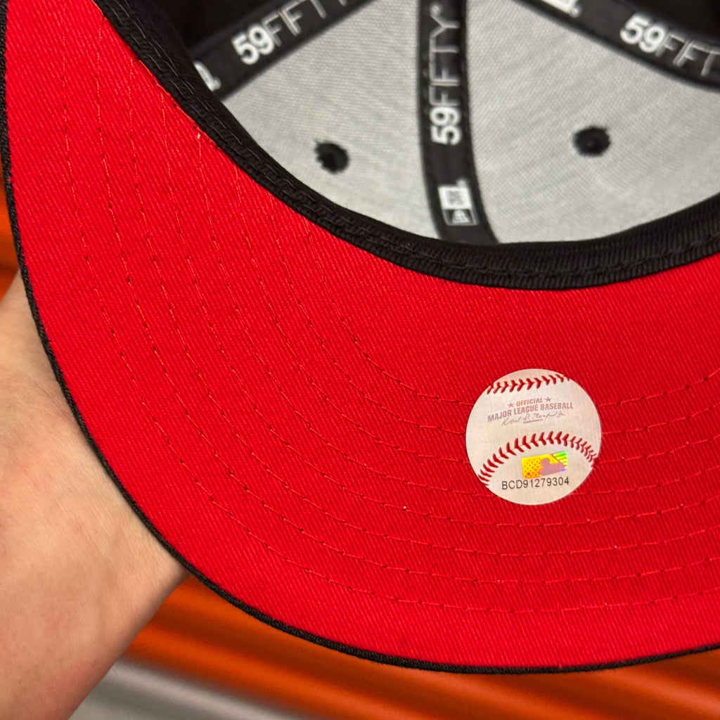 Black Red Chief Wahoo Cleveland Indians 1954 All Star Game New Era Fitted Hat Cap