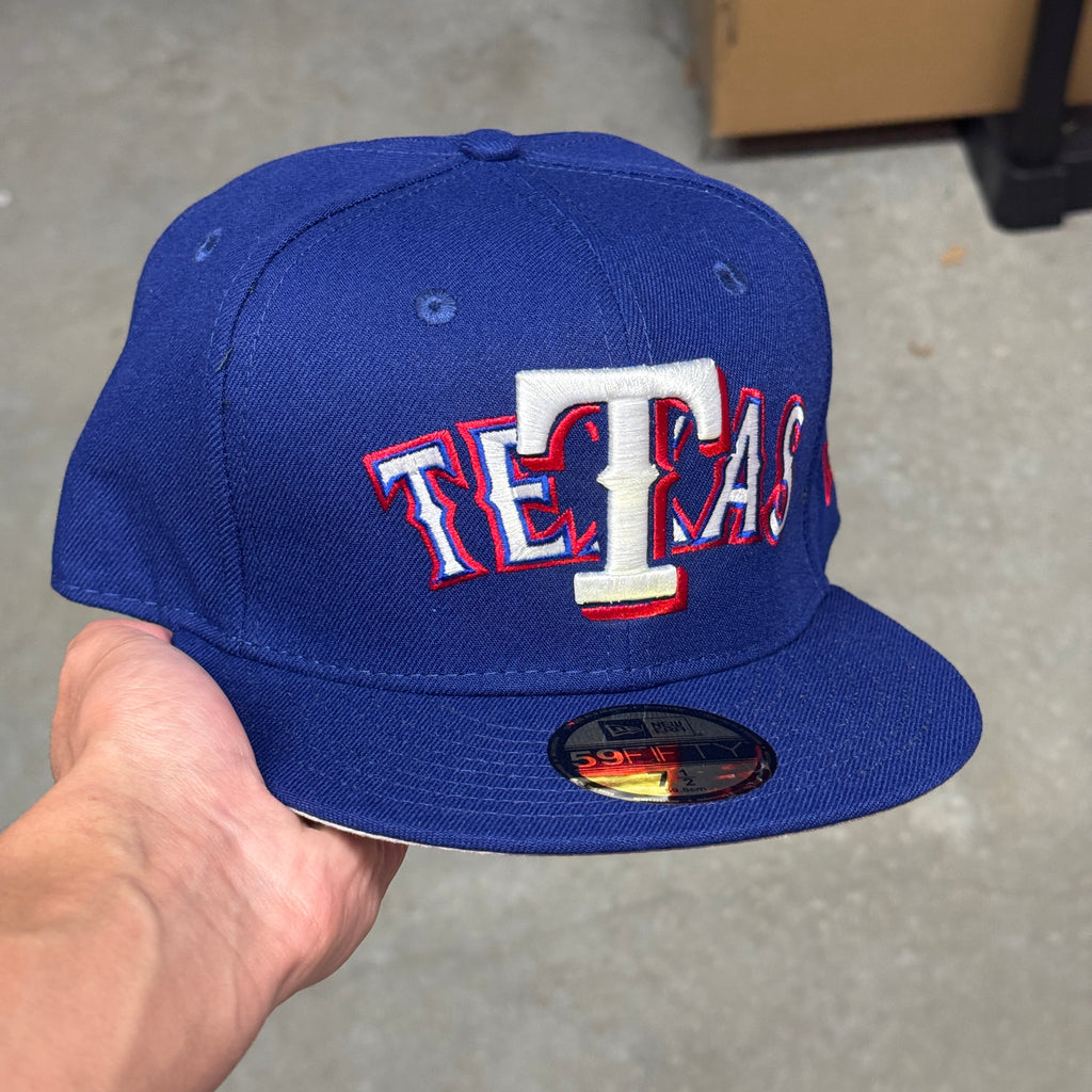 Texas TETAS Rangers Banned New Era Hat Viral 59Fifty Overlap Fitted Hat Cap