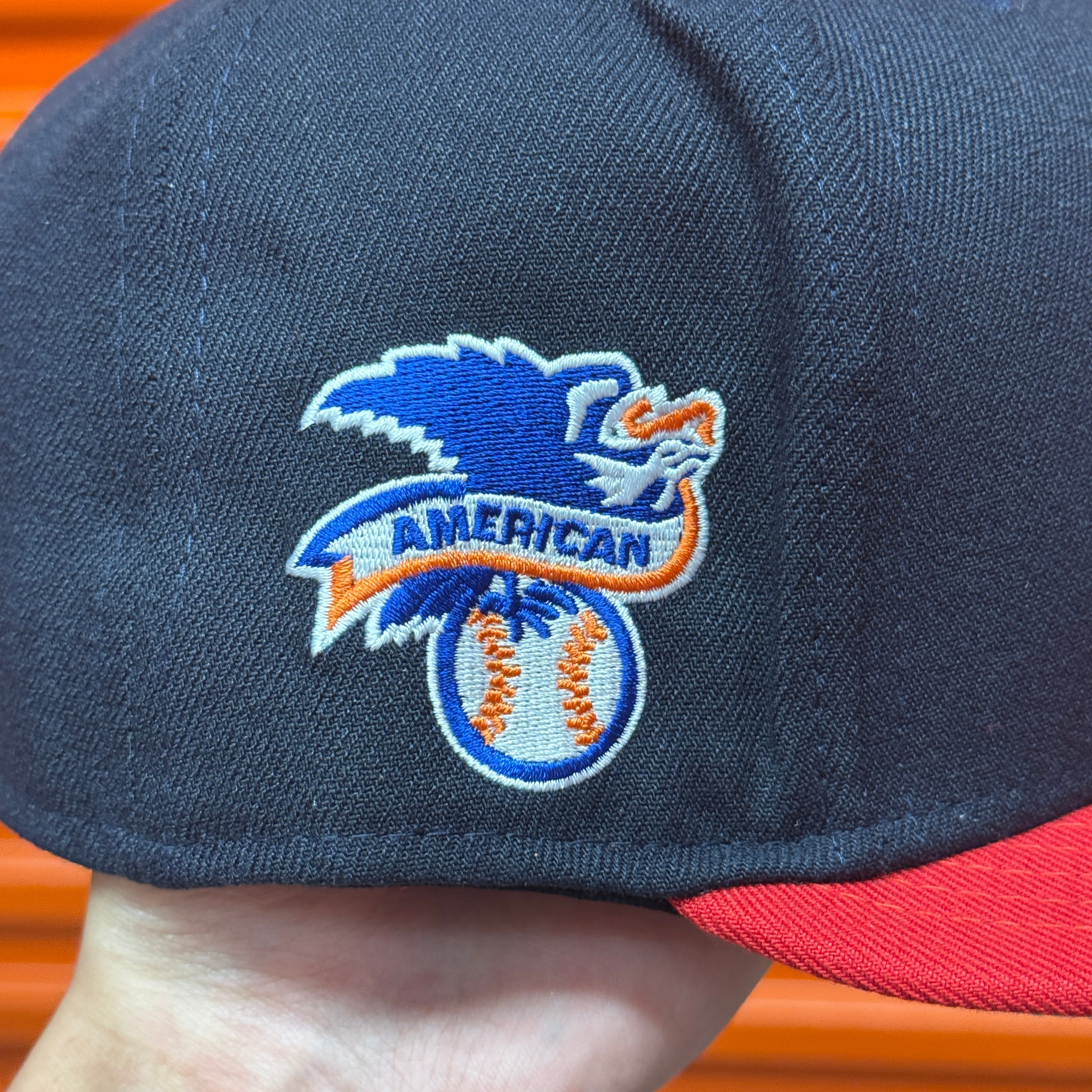 Navy Red Chief Wahoo Cleveland Indians Guardians 1954 ASG Double Patch Hat New Era Cap