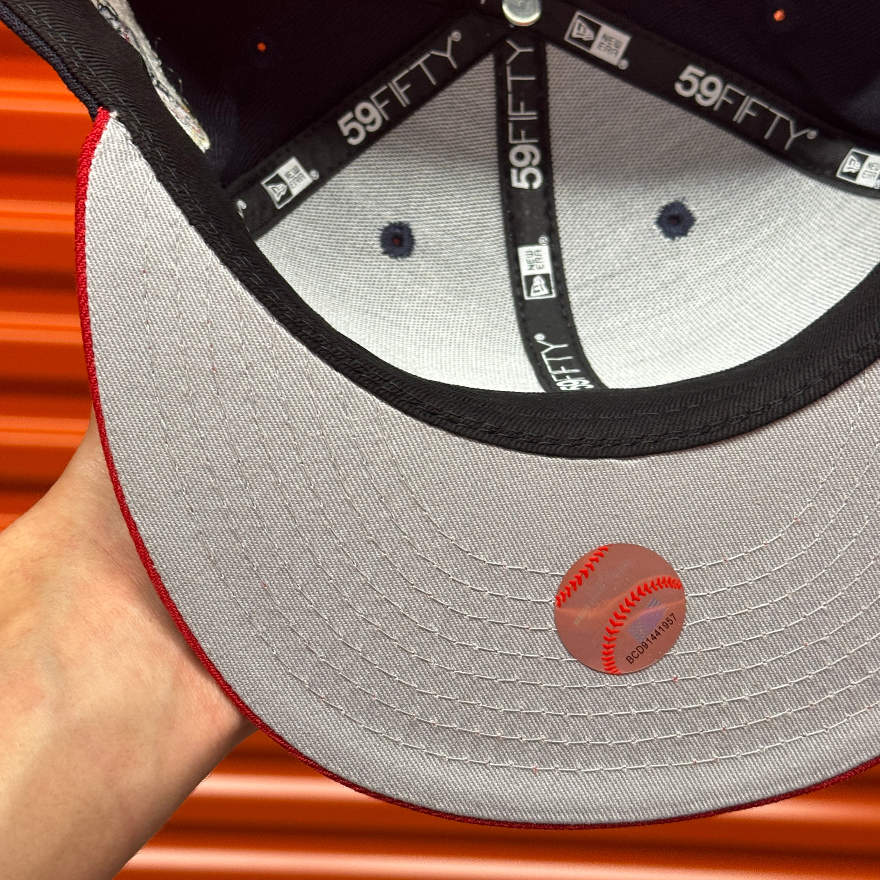 Navy Red Chief Wahoo Cleveland Indians Guardians 1954 ASG Double Patch Hat New Era Cap