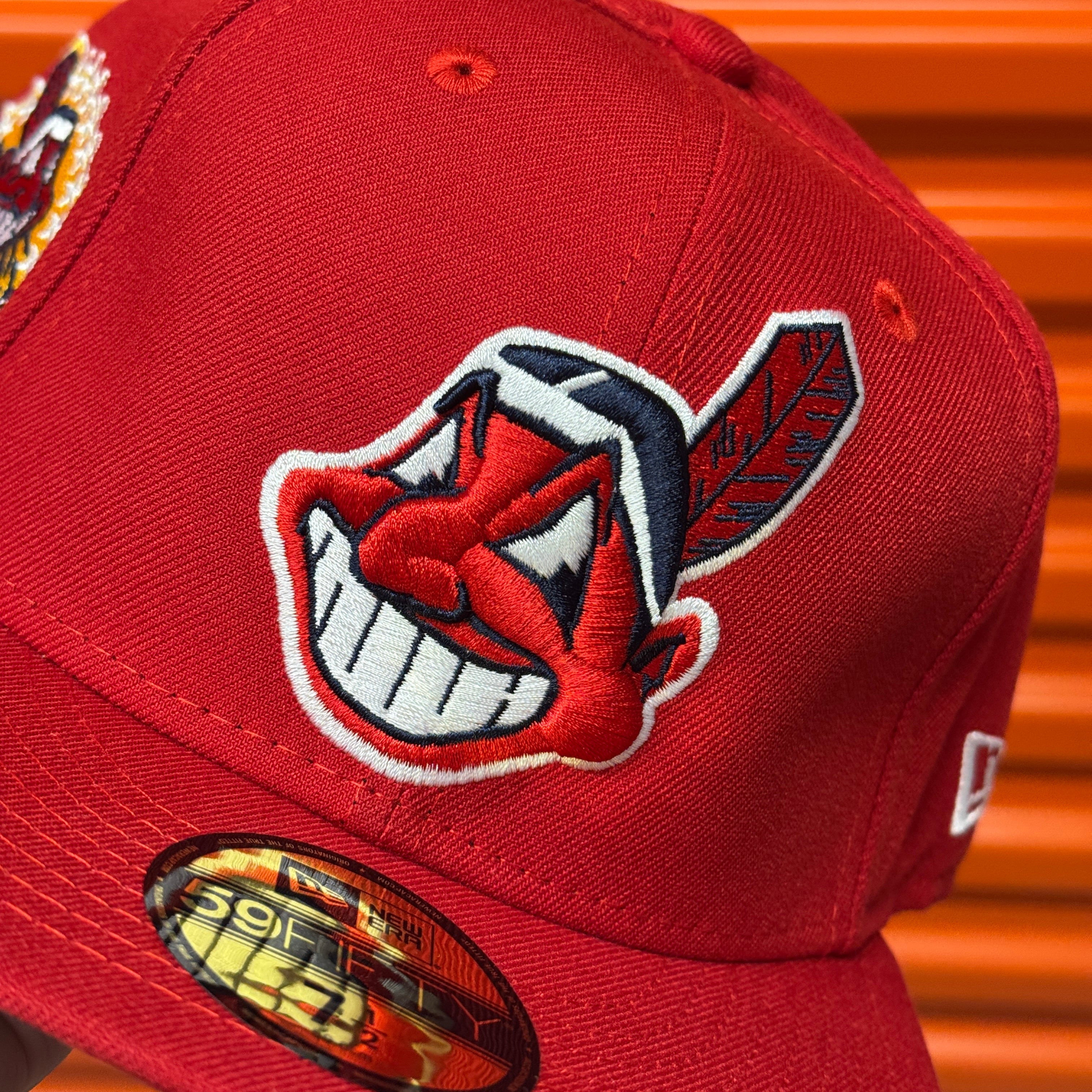 Red Chief Wahoo Banned Cleveland Indians Guardians 1954 ASG New Era Fitted Hat Cap Rare