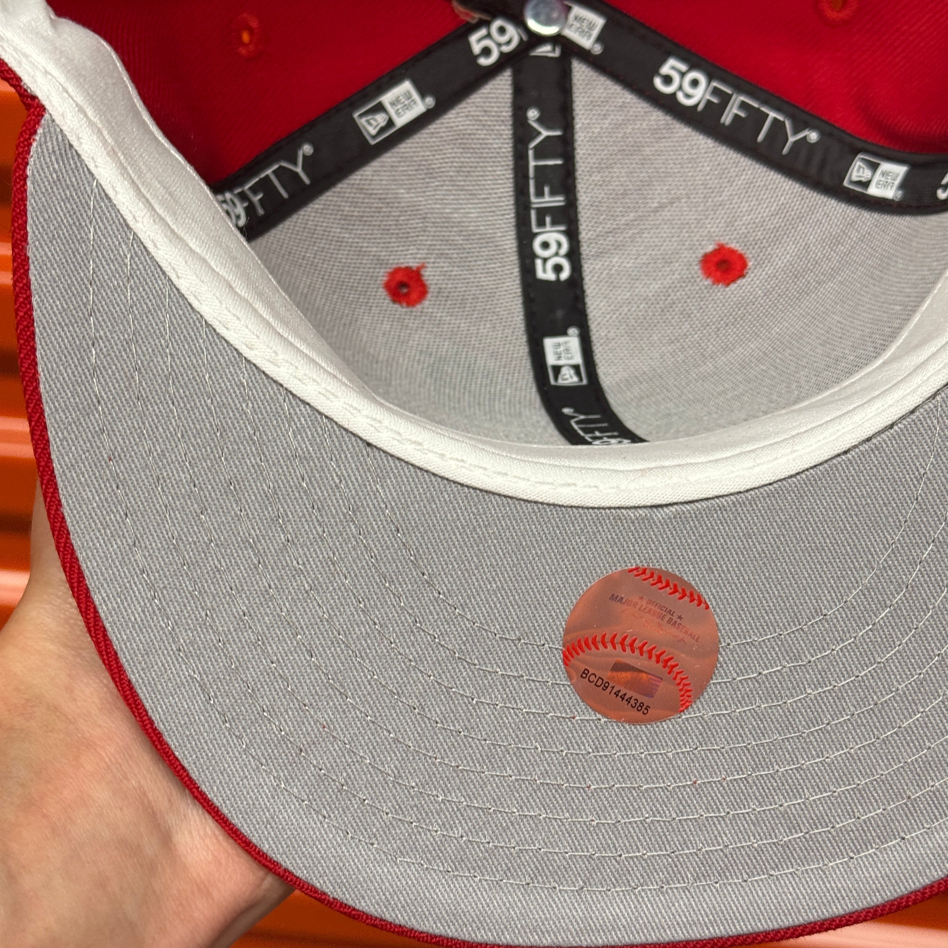 Wool Red Navy Chief Wahoo Banned Cleveland Indians Guardians 1995 World Series New Era Fitted Hat Cap Rare Grey UV