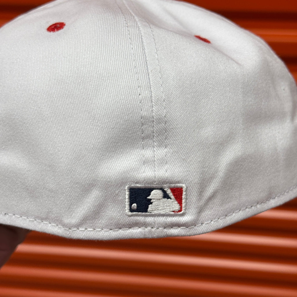 Cotton White Blue Chief Wahoo Banned Cleveland Indians Guardians 1997 World Series New Era Fitted Hat Cap Rare