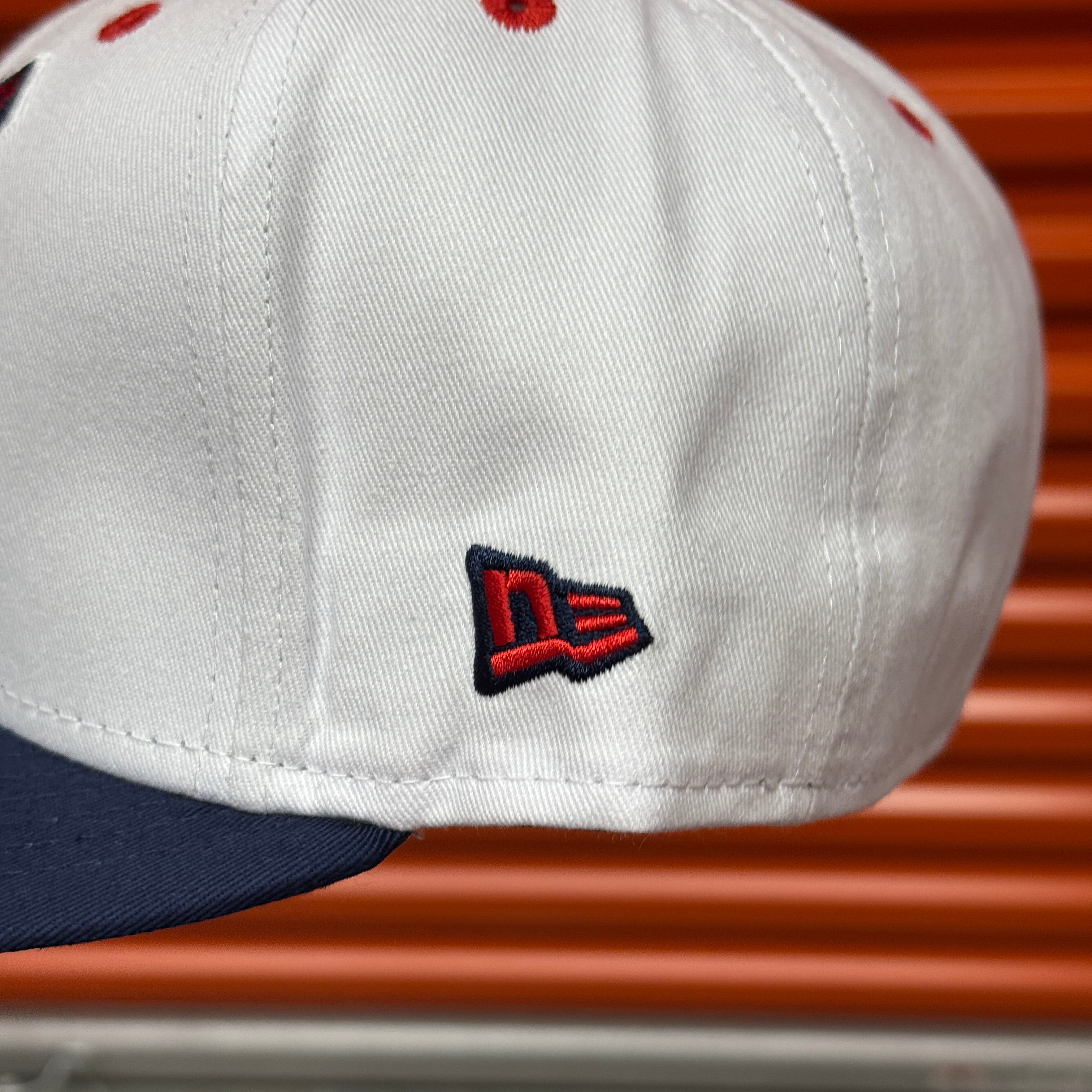 Cotton White Blue Chief Wahoo Banned Cleveland Indians Guardians 1997 World Series New Era Fitted Hat Cap Rare