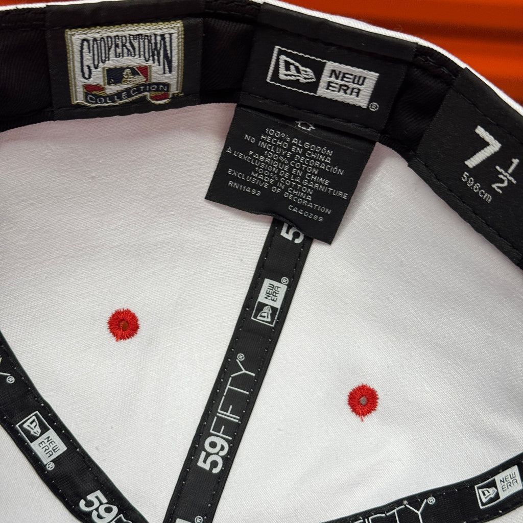 Cotton White Blue Chief Wahoo Banned Cleveland Indians Guardians 1997 World Series New Era Fitted Hat Cap Rare