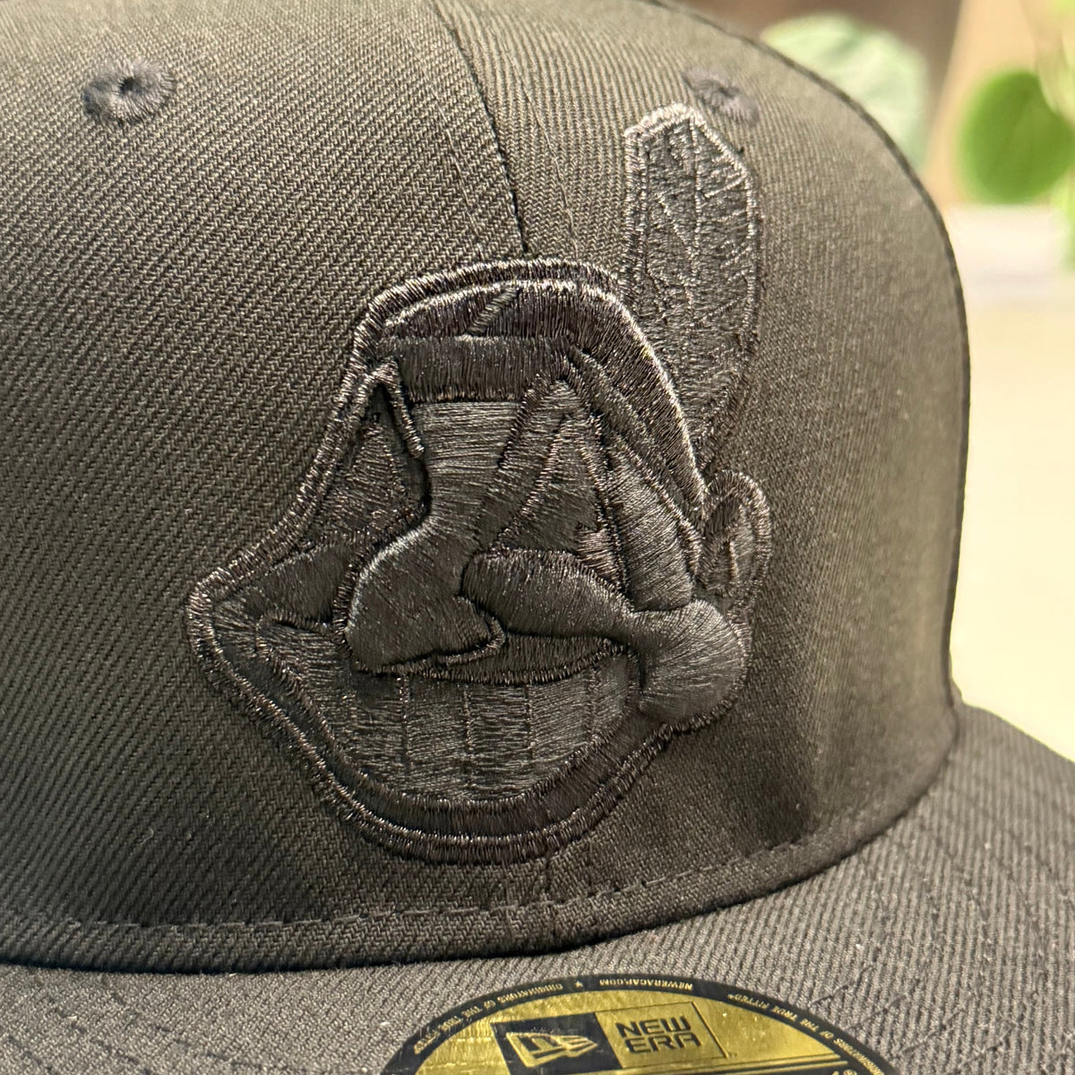 Black Red Chief Wahoo snapback hat, view 2