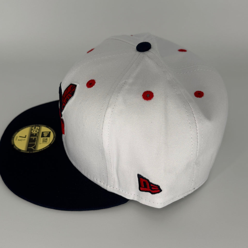 Cotton White Blue Chief Wahoo Banned Cleveland Indians Guardians 1997 World Series New Era Fitted Hat Cap Rare