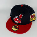 Navy Red Chief Wahoo Cleveland Indians Guardians 1954 ASG Double Patch Hat New Era Cap