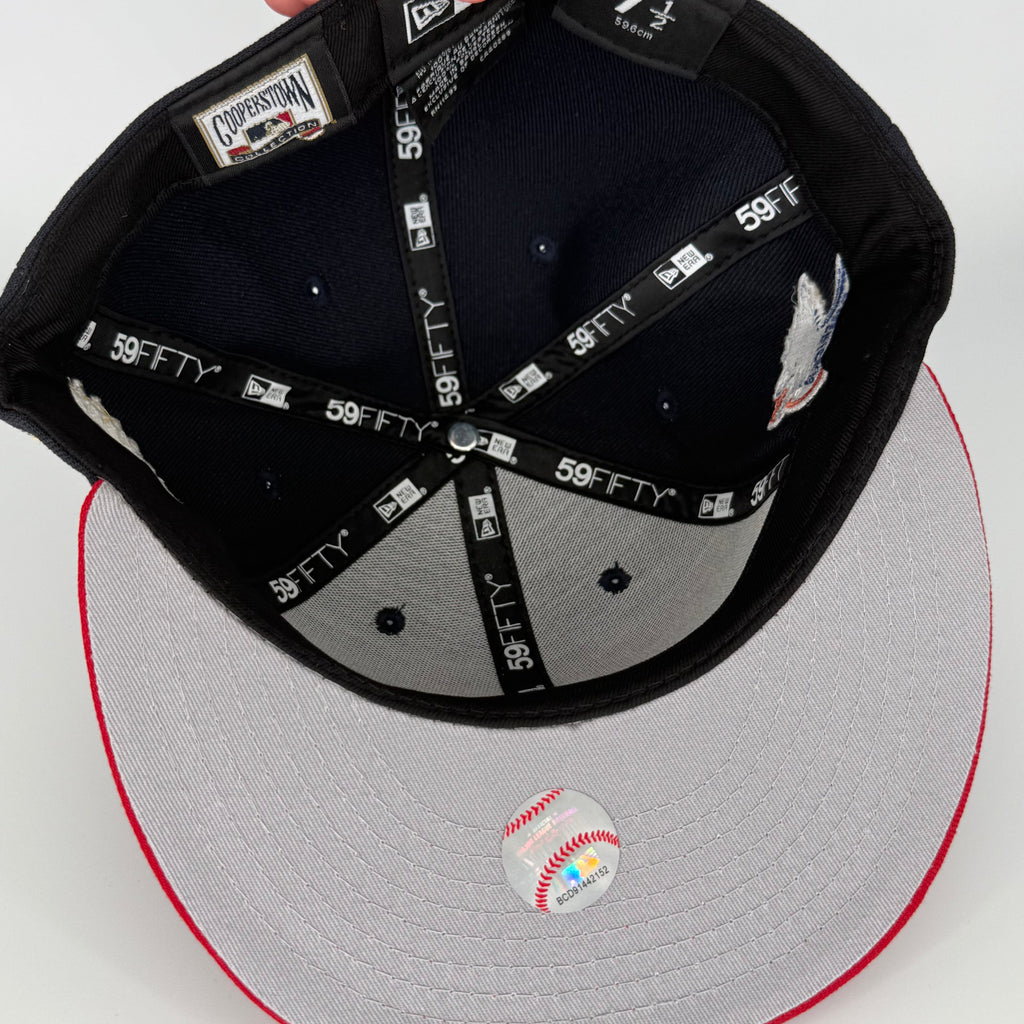 Navy Red Chief Wahoo Cleveland Indians Guardians 1954 ASG Double Patch Hat New Era Cap