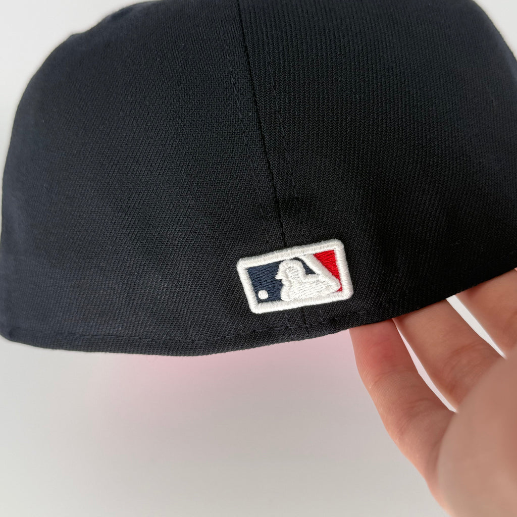 Navy Pinky Chief Wahoo Cleveland Indians 1995 World Series New Era Fitted Hat Cap - view 5