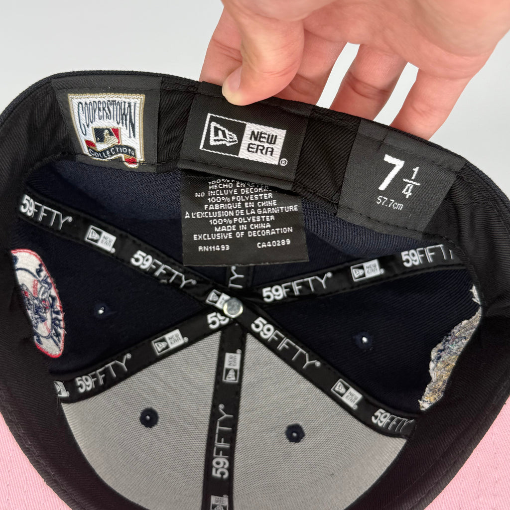 Navy Pinky Chief Wahoo Cleveland Indians 1995 World Series New Era Fitted Hat Cap - view 7