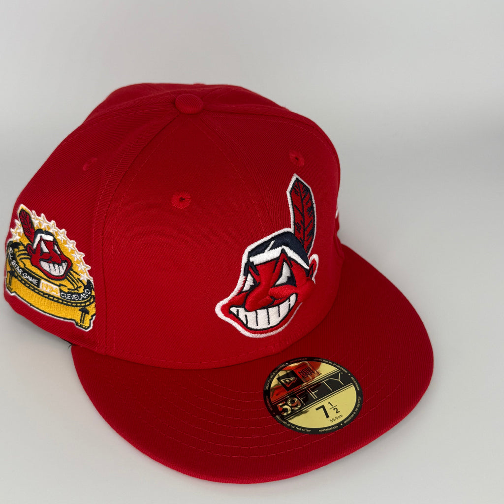 Red Chief Wahoo Banned Cleveland Indians Guardians 1954 ASG New Era Fitted Hat Cap Rare