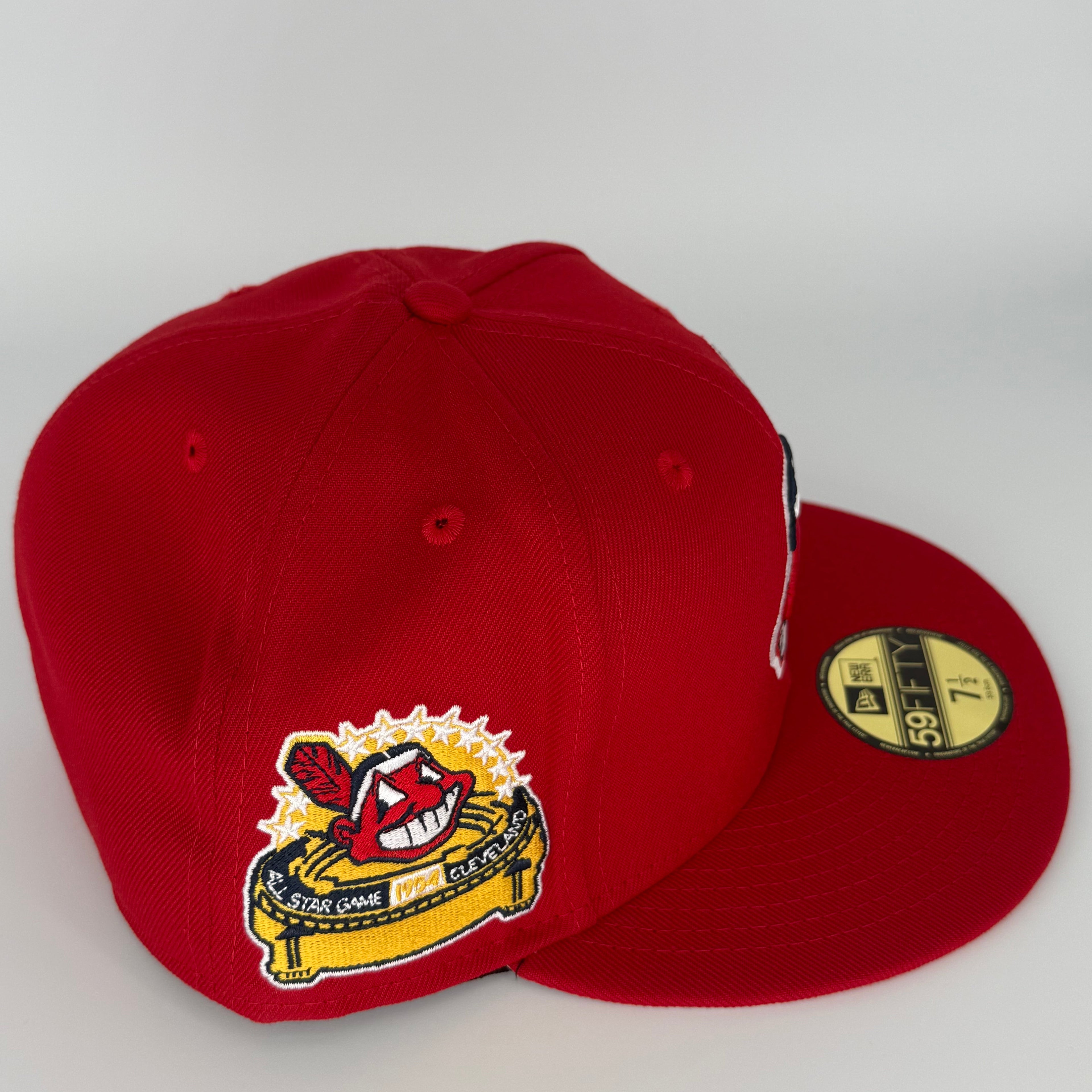 Red Chief Wahoo Banned Cleveland Indians Guardians 1954 ASG New Era Fitted Hat Cap Rare