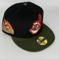 Black Olive Chief Wahoo Cleveland Indians Guardians Banned 1954 All Star Game New Era 59Fifty Fitted Hat