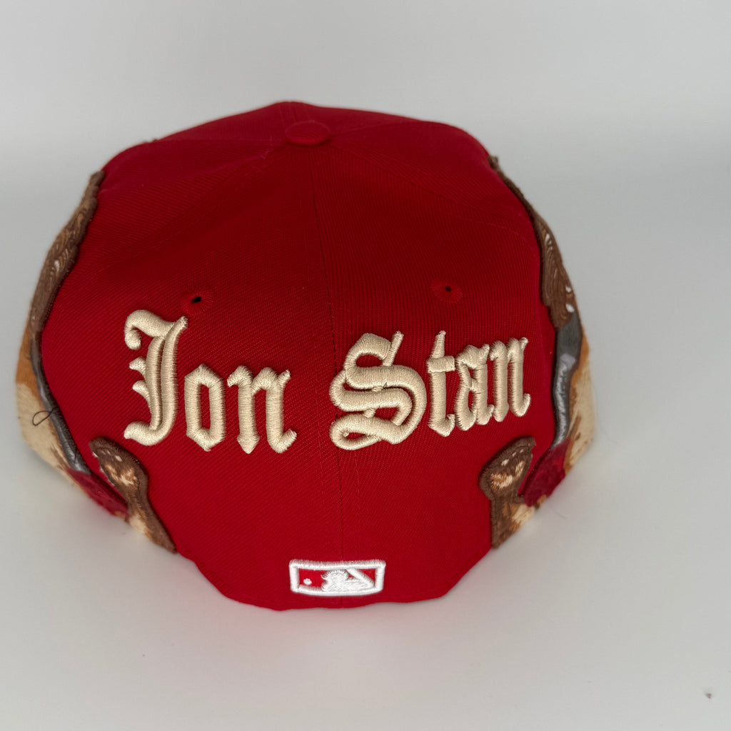 Red Jon Stan Los Angeles LA Dodgers New Era Fitted Hat Cap 59Fifty