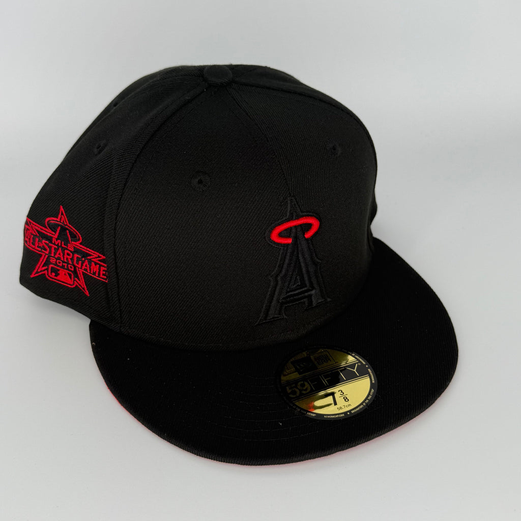 Black Red Anaheim Los Angeles Angels 2010 All Star Game New Era Fitted Hat Cap