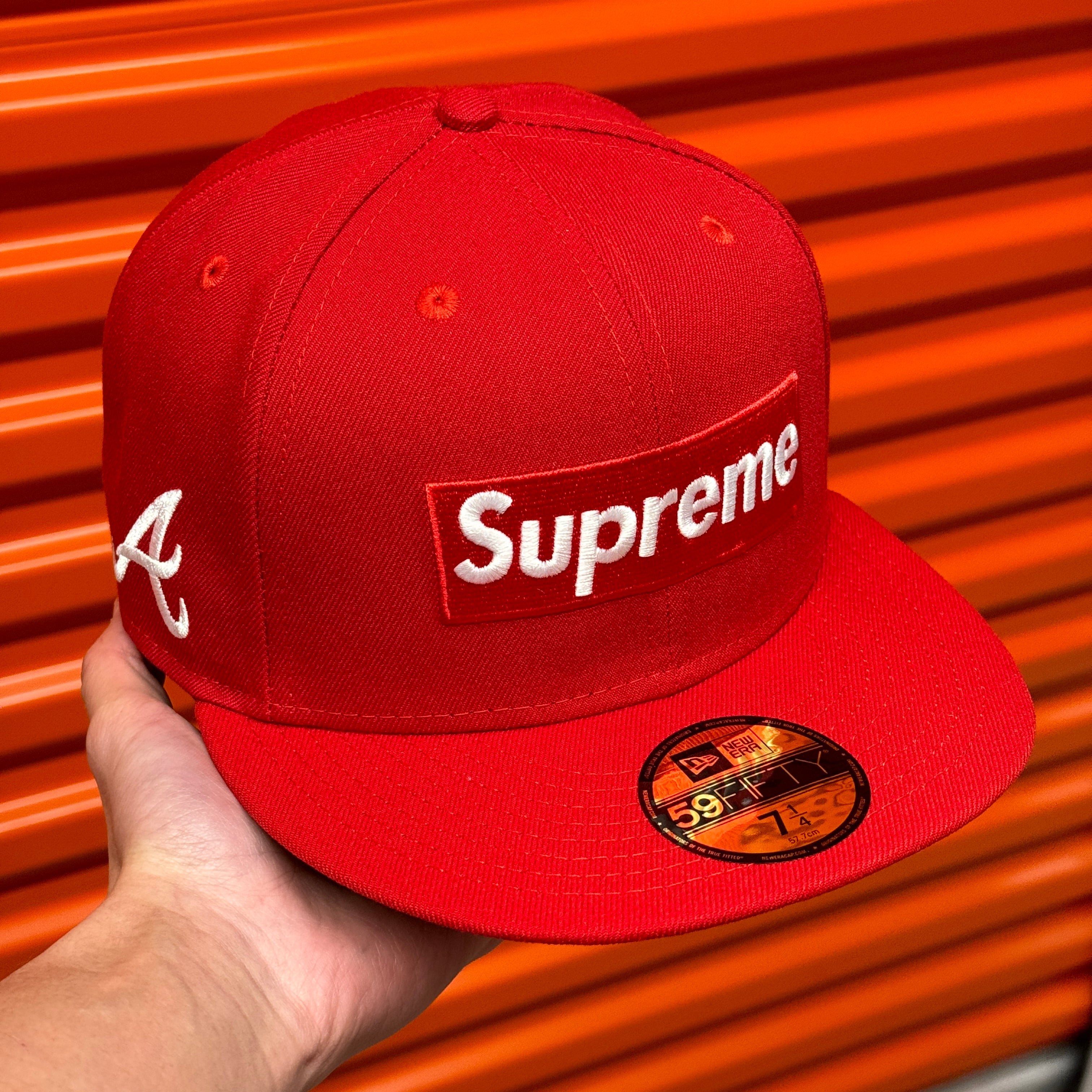 Atlanta Braves Supreme Red New Era Fitted Hat