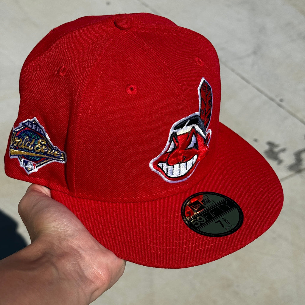 Red Chief Wahoo Banned Cleveland Indians Guardians 1995 World Series Rare Fitted Banned