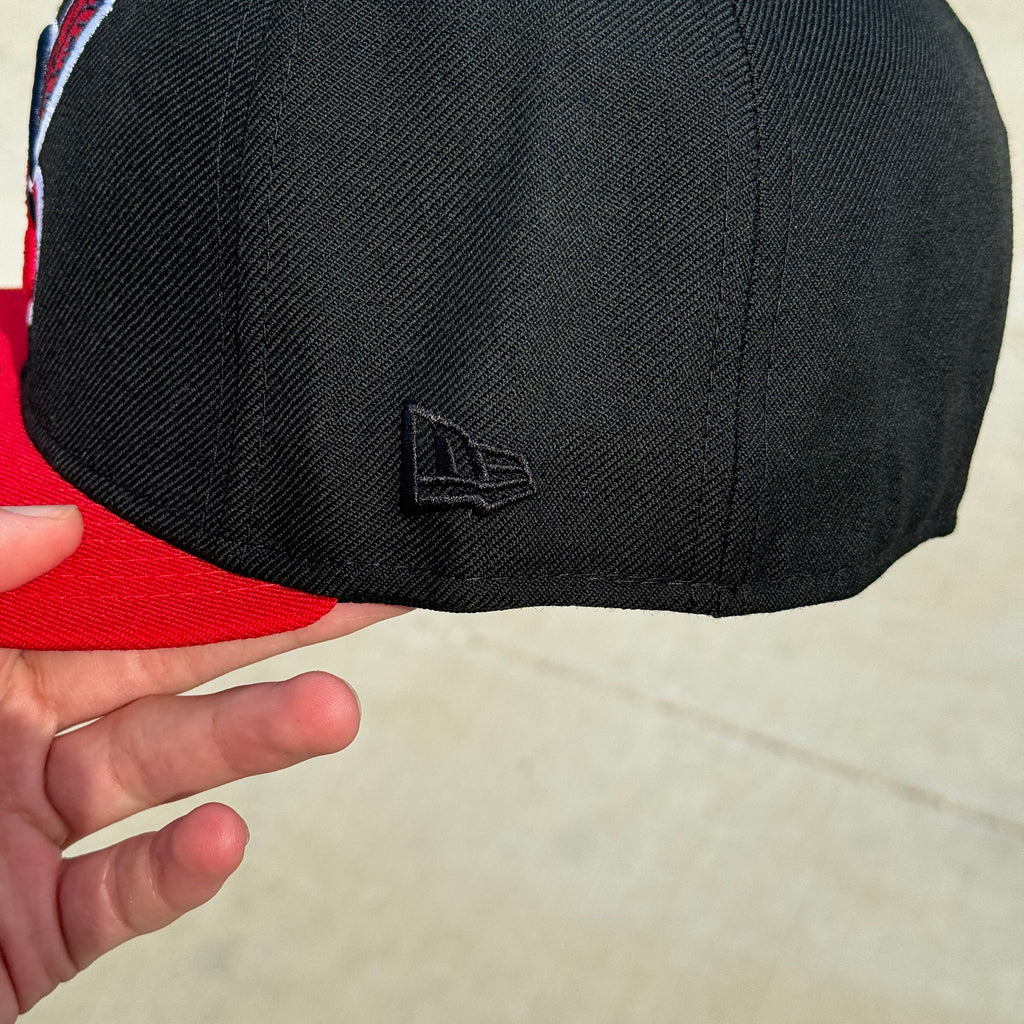 Wool Black Red Chief Wahoo Cleveland Indians Guardians 1995 WS Banned Hat New Era Cap - view 10