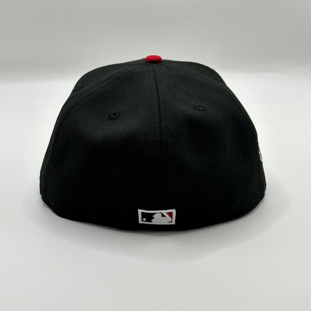 Wool Black Red Chief Wahoo Cleveland Indians Guardians 1995 WS Banned Hat New Era Cap - view 4