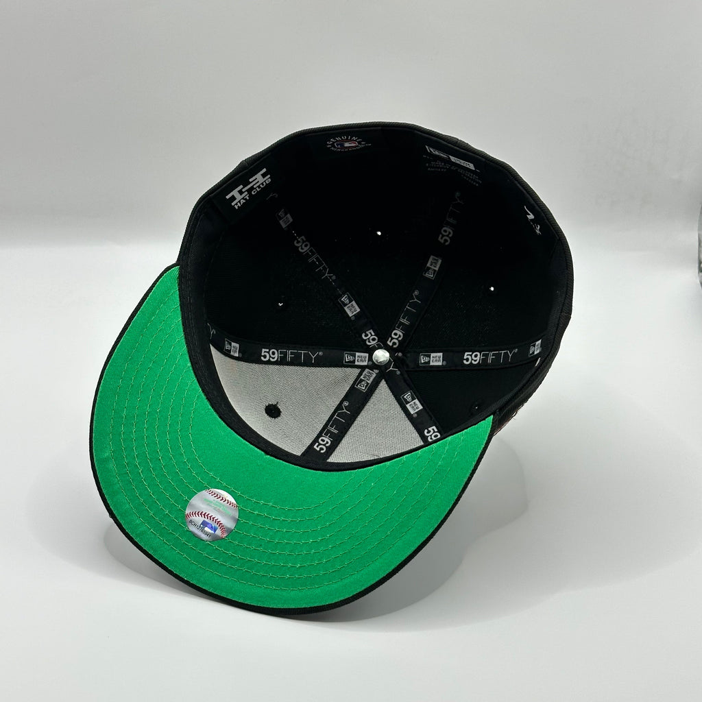 Black New York Yankees Cow Print 75th Anniversary New Era Fitted Hat