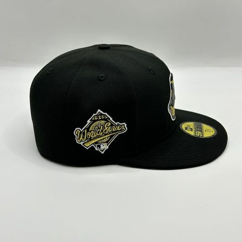 Black Gold Chief Wahoo Cleveland Indians 1995 World Series New Era Fitted HatCap - view 2