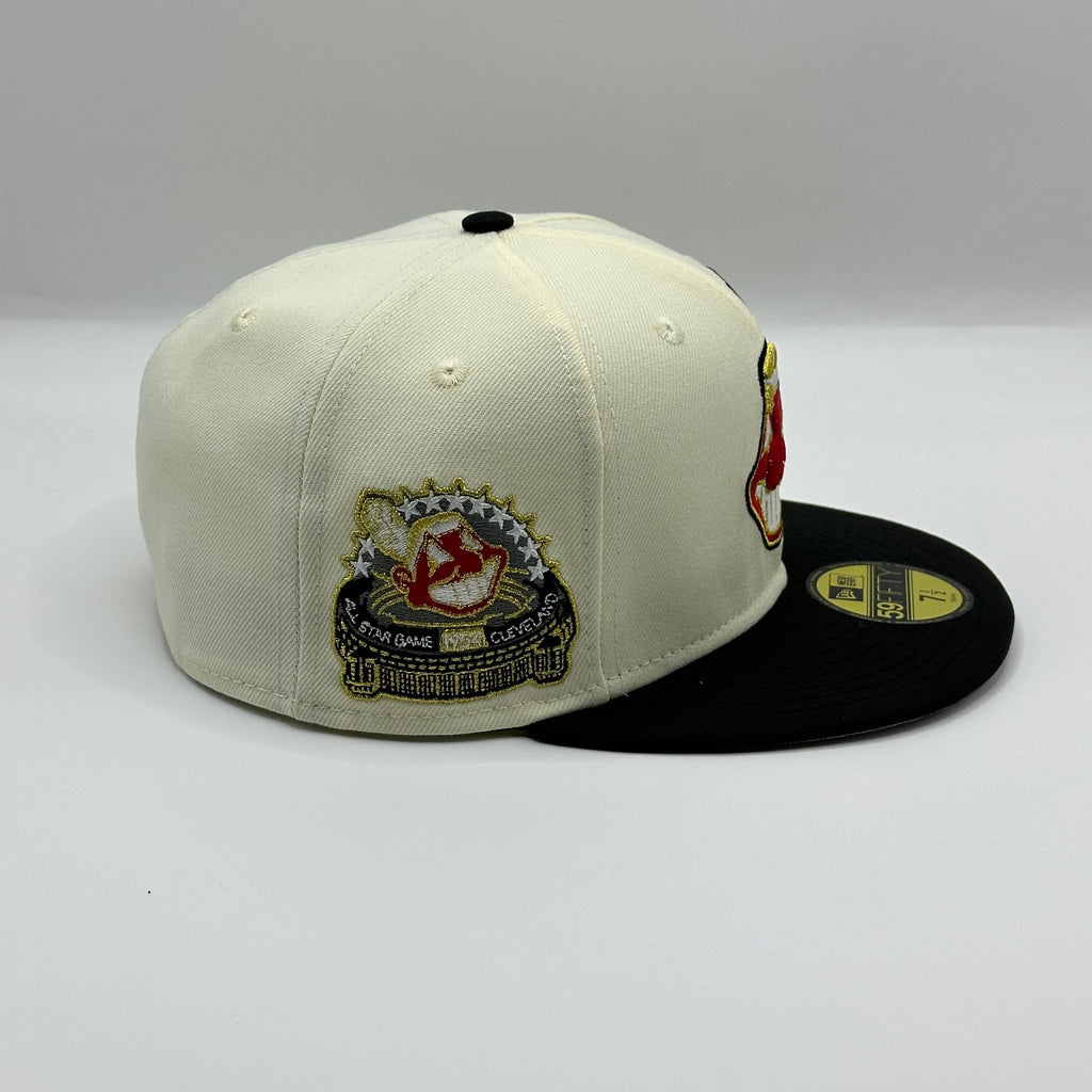 Chrome Black Cleveland Indians Chief Wahoo 1954 All Star Game New Era Fitted Hat Cap - view 2
