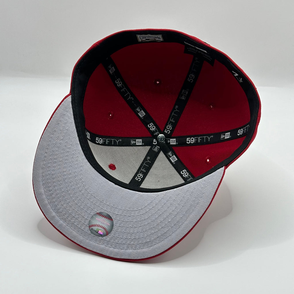 Red Black Cleveland Indians Chief Wahoo 1995 Welcome To The Show New Era Fitted Hat Cap