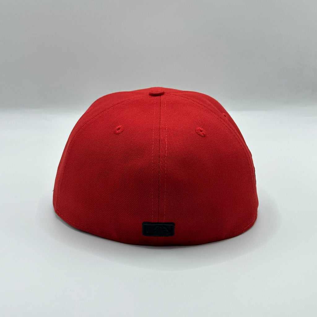 Red Black Cleveland Indians Chief Wahoo 1995 Welcome To The Show New Era Fitted Hat Cap