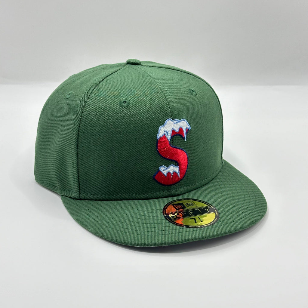 Green Supreme S Logo Frosty Snow Winter New Era Hat Cap (20FW)