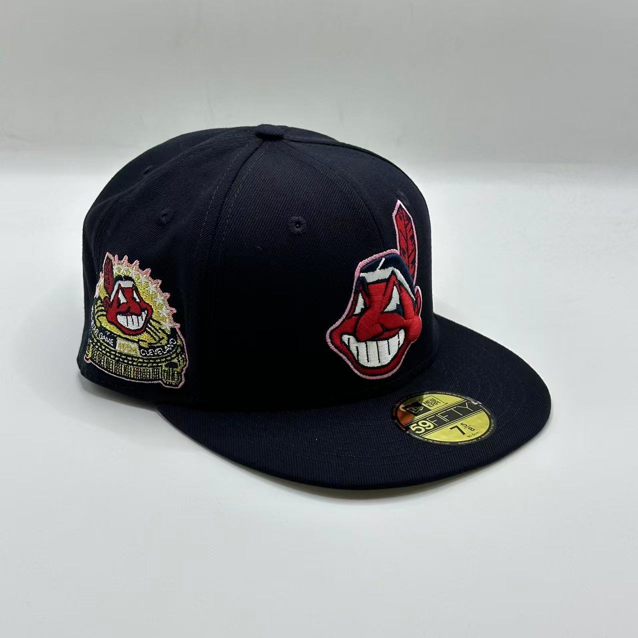 Navy Chief Wahoo Cleveland Indians Guardians Banned New Era 59Fifty Fitted Hat