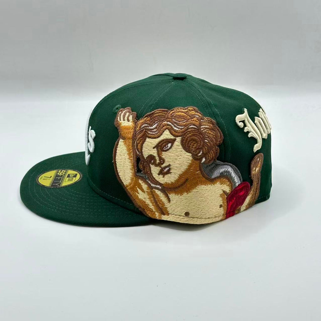 Green Jon Stan Athletics New Era Fitted Hat Cap MLB - view 4