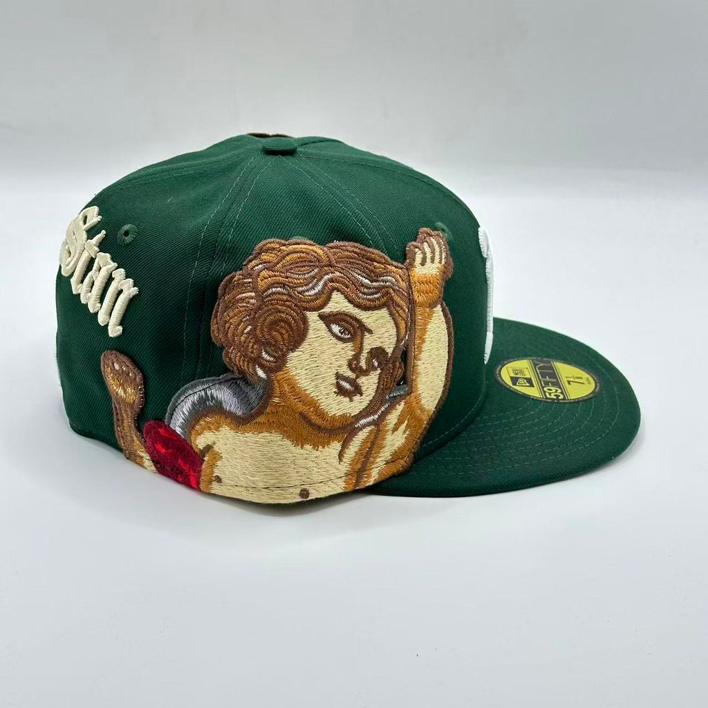 Green Jon Stan Athletics New Era Fitted Hat Cap MLB - view 2