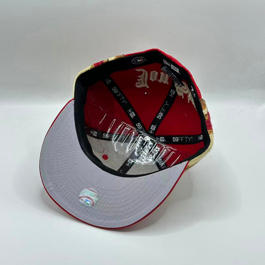 Red Jon Stan Los Angeles Angels New Era Fitted Hat Cap MLB - view 5