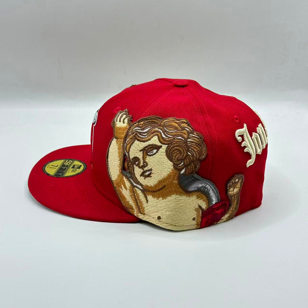 Red Jon Stan Los Angeles Angels New Era Fitted Hat Cap MLB - view 3