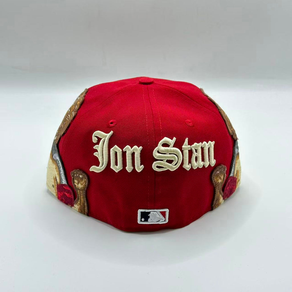 Red Jon Stan Los Angeles Angels New Era Fitted Hat Cap MLB - view 4