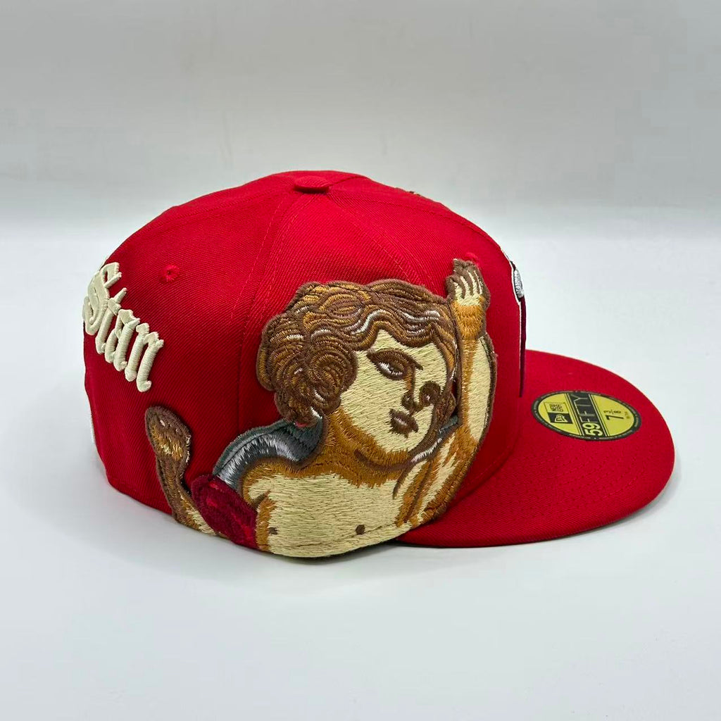 Red Jon Stan Los Angeles Angels New Era Fitted Hat Cap MLB - view 2